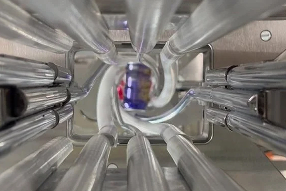 View down the center of an Entech can twist